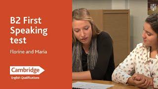 B2 First Speaking test - Florine and Maria  Cambridge English
