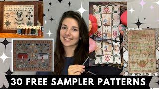 30 Free Sampler September Cross Stitch patterns - Flosstube Extra #6