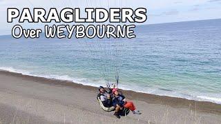 Paragliders Over Weybourne Beach
