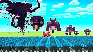 1000 Warden vs ALL WITHER BOSSES in Minecraft Wither storm wither mutant wither