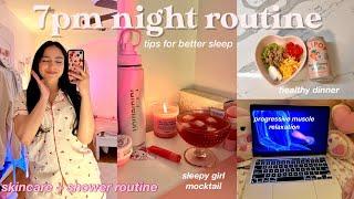 7pm NIGHT ROUTINE  unwind with me skincare self care