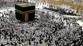 Makkah Mecca beautiful adhaan birds eye view of circumambulation of Kaaba