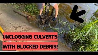 UNCLOGGING CULVERTS WITH LOTS OF DEBRIS 092024