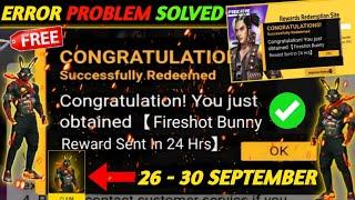 FREE FIRE REDEEM CODE TODAY 27 SEPTEMBER REDEEM CODE FREE FIRE  FF REDEEM CODE TODAY 27 SEPTEMBER