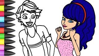 How To Color Miraculous Marinette and Adrien  Winsor & Newton Markers