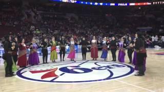 Pontian Society Akritai at the Greek Heritage Night at the 76ers