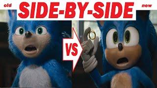 TRAILER COMPARISON  Sonic The Hedgehog  Side by Side  Old vs New trailer comparison 2019