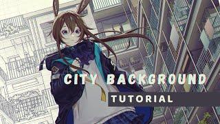 how I draw city backgrounds  tutorial 【CLIP STUDIO PAINT】