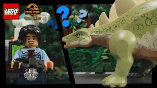 LEGO® Jurassic World Chaos Theory Mission to snap a Stegosaurus