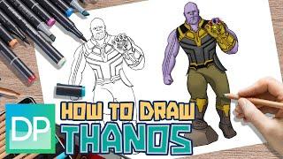 DRAWPEDIA HOW TO DRAW THANOS FROM INFINITY WAR - STEP BY STEP DRAWING TUTORIAL