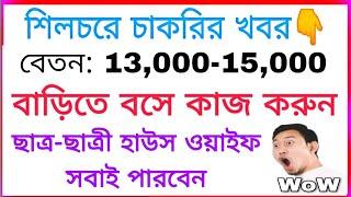 শিলচরে প্রাইভেট চাকরি  বাড়িতে বসে কাজ করুন  Silchar job vacancy 2024  work from home jobs 2024