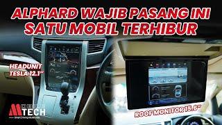 Headunit Tesla 12.1 Inch dan Roof Monitor 15.6 Inch Toyota Alphard by MobileTech