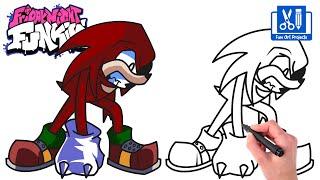 How To Draw Knuckles The Echidna  Como Dibujar Friday Night Funkin FNF Easy Step By Step