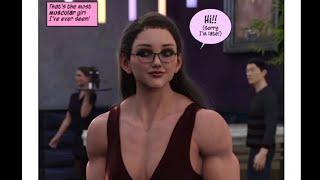 Female muscle comic cartoon Bulking for Romance Chapter 2 part 1