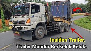 Truck Trailer Mundur BerKelok Kelok Insiden Trailer Di Bukit Kodok.Truck Trailer Trailer Menanjak..