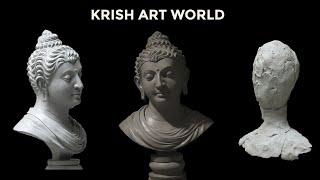 Gandhara style Buddha @sculpture full making video  #Sculpting#Gandharabuddha #buddhatutorial#