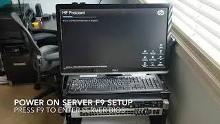 Power on the hp proliant dl360p g8 server f9 setup bios menu