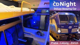 ČD Night Inaugural Sleeper Train Euronight Prague - Leipzig - Zürich in Czech Deluxe Sleeping Car