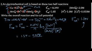 ELECTOCHEMISTRY PRACTICE QUESTIONS