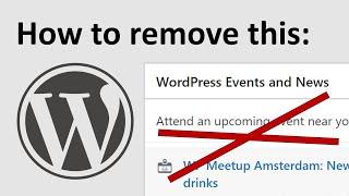 How to hideremove WordPress Events and News from the dashboard