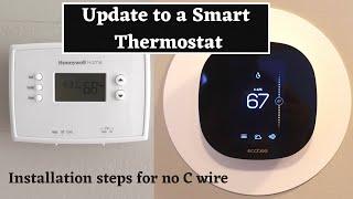 How to Install Ecobee3 Lite Smart Thermostat  WITHOUT C Wire