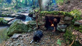 7 Days Solo Survival Camping In Rainforest - Bushcraft Camp - Thunder - Off Grid Shelter Fireplace