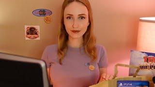 The Friendly Check Out Girl Soft Spoken ASMR Role-play Many triggers^^ 