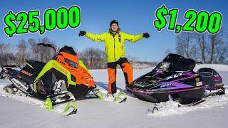 Cheap vs. Expensive Snowmobile Ditch Riding