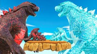 Legendary Godzilla War - Growing Up Burning Godzilla 2014 VS Ice Godzilla Size Comparison Godzilla