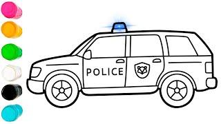 Belajar menggambar SUV polisi Cara menggambar SUV sederhana untuk anak dan balita.