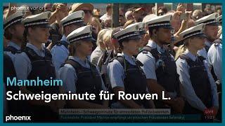 Kranzniederlegung und Schweigeminute für den getöteten Polizisten Rouven L. am 07.06.24