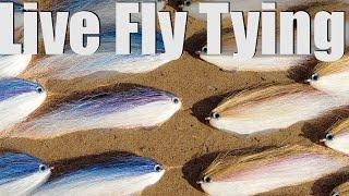 Tying Striped bass And False Albacore Baitfish Flies for Fly Shops - Live Saltwater Fly Tying