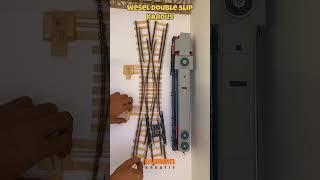 Double slip switch rail crossing made from cardboards #cardboardcraft #miniaturkeretaapi  #railway