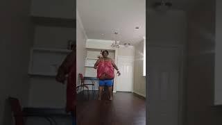 SSBBW BBW Walks Backwards with Hanging Belly