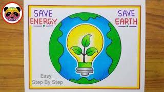 Save Energy Drawing  Energy Conservation Day Poster Drawing  Save Energy Save Earth Drawing