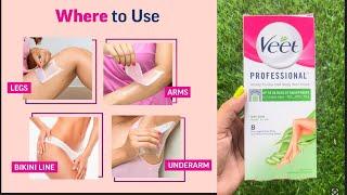 Veet wax strips से unwanted hair remove करके पैसे बचायें  veet wax review with demo