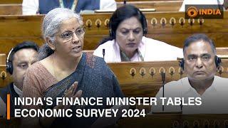 Indias Finance Minister Nirmala Sitharaman tables Economic Survey 2024  DD India