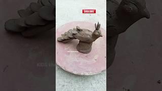 Soil Peacock  Making  Mitti se kaise banaya peacock  soil art  @KIDSkhelnamati