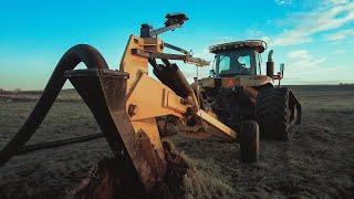 Gold Digger Stealth Tile Plow Digging In Long Lines Drone Video