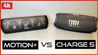 JBL Charge 5 VS Soundcore Motion Plus Bluetooth Speaker Review Available in 4K