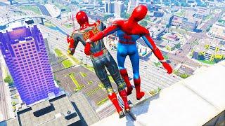 GTA 5 Spiderman Falls and Fails Spider-Man JumpingFalling