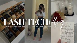 LASH TECH VLOG  NEW SPICE JARS + FUN WITH SISTERS + AMAZON UNBOXING + LEAVING THE LOFT