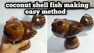 easy making a coconut shell fish  coconut shell craft ideas  DIY craft   master ideas