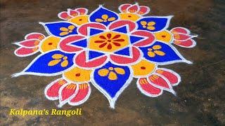 Thaipusam special Kalpanas Rangoli flowers padi kollam easy rangoli design pandaga muggulu