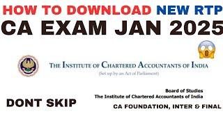 HOW TO DOWNLOAD NEW RTP JAN 2025   CA FOUNDATION & INTER JAN 2025