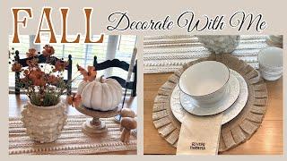 NEW AUTUMN  FALL 2024 DECORATE WITH ME HOME DECOR NEUTRAL DECORATING IDEAS DINING ROOM TABLE