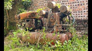 Master Mechanic Restores A High-capacity Air Compressor Forgotten Perennial  Full Restoration