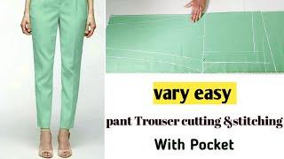 Very Easy Pant Trouser Cutting and StitchingPant trouser Cutting Step By Step For Beginners