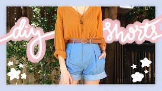 DIY High Waisted Shorts Without A Pattern