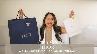 My 1st Dior Purchase + Unboxing   Dior Saddle Wallet on Chain Oblique Jacquard  House of CasLla